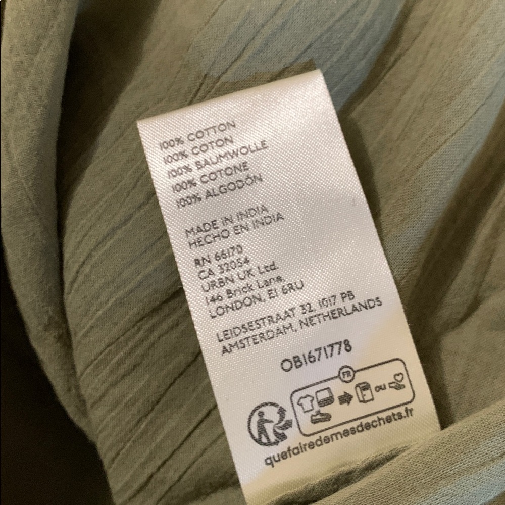 FREE PEOPLE Oversized Float Away Button Down Top NWT Olive Green - Picture 8 of 8